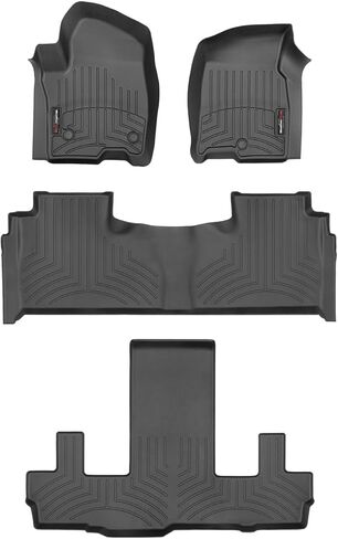 بطانات أرضية مخصصة من WeatherTech لـ Escalade ESV، Escalade-V ESV، Suburban، Yukon XL - مجموعة كاملة (441632-1-2-5)، أسود in Saudi Arabia