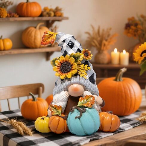 Hodao Fall Thanksgiving Pumpkin Gnome ديكورات يدوية سويدية Tomte Gnome Elf لهدايا ديكور الخريف - ديكور مركزي لحفلات عيد الشكر - هدية الخريف لطاولة العشاء وعرض المنزل (أصفر-2) in Kuwait