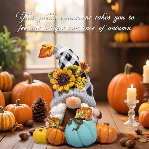 Hodao Fall Thanksgiving Pumpkin Gnome ديكورات يدوية سويدية Tomte Gnome Elf لهدايا ديكور الخريف - ديكور مركزي لحفلات عيد الشكر - هدية الخريف لطاولة العشاء وعرض المنزل (أصفر-2) in Kuwait