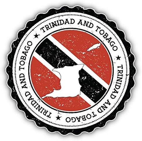 Trinidad and Tobago Grunge Map Flag Stamp Round Metal 0.75" Lapel Pin Hat Shirt Pin Tie Tack Pinback in Saudi Arabia