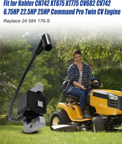 وحدة ملف الإشعال مع شمعة إشعال تناسب Kohler CH742 XT675 XT775 CV682 CV742 6.75HP 22.5HP 25HP Command Pro Twin CV Engine 18.6kW 747cc استبدال 24 584 176-S in Saudi Arabia