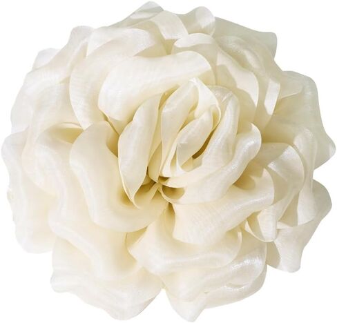 Elegant Organza Silk Rose Flower Extra Large Big Brooches Lapel Pins Fabric Floral Oversized Brooch Pin for Women Wedding Party Banquet Dress Suit Clothes Accessories Fashion Jewelry 210mm in Saudi Arabia