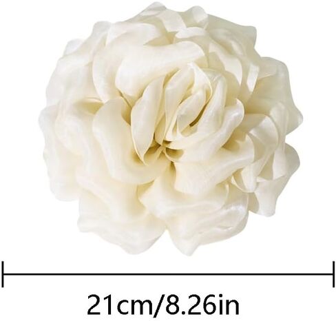 Elegant Organza Silk Rose Flower Extra Large Big Brooches Lapel Pins Fabric Floral Oversized Brooch Pin for Women Wedding Party Banquet Dress Suit Clothes Accessories Fashion Jewelry 210mm in Saudi Arabia