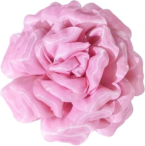 Elegant Organza Silk Rose Flower Extra Large Big Brooches Lapel Pins Fabric Floral Oversized Brooch Pin for Women Wedding Party Banquet Dress Suit Clothes Accessories Fashion Jewelry 210mm in Saudi Arabia