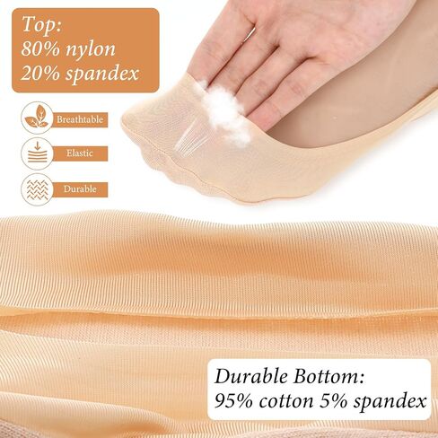 4 Pair Ultra Low Cut No Show Socks for Women, Non Slip Thin Footies Socks, Invisible Liner Sock - Made of Ice Silk Surface (4 Colors) in Saudi Arabia