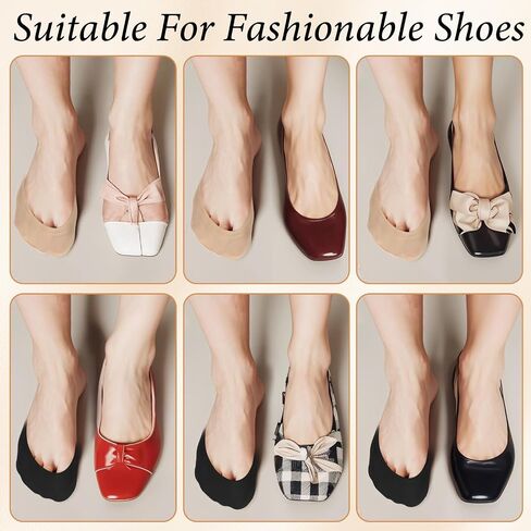 4 Pair Ultra Low Cut No Show Socks for Women, Non Slip Thin Footies Socks, Invisible Liner Sock - Made of Ice Silk Surface (4 Colors) in Saudi Arabia