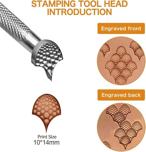 Leather Craft Stamping Tool，Stamps Stamping Carving Punches Tools with 304 Stainless Steel #413 in Kuwait