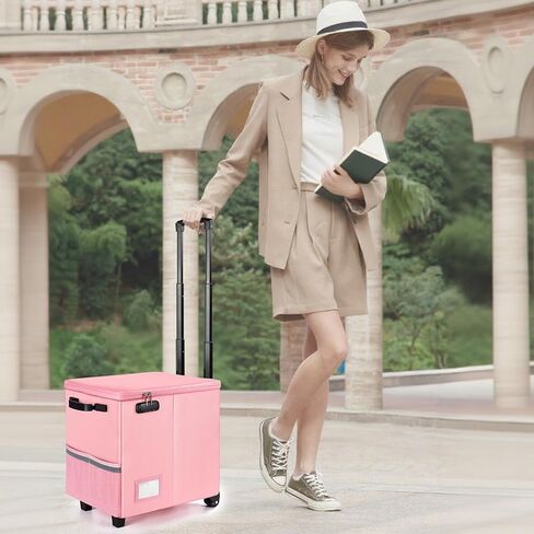 صندوق ملفات دوار مقاوم للحريق بمقبض تلسكوبي، عربة ملفات بعجلات، صندوق تخزين ملفات بقفل، خزانة ملفات، عربات أدوات صندوق حليب قابلة للطي (أسود) in Kuwait