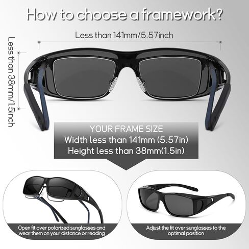 نظارات شمسية مستقطبة تناسب الرجال والنساء للقيادة مربعة الشكل حول الظلال للحماية من الأشعة فوق البنفسجية PT2006 in Kuwait