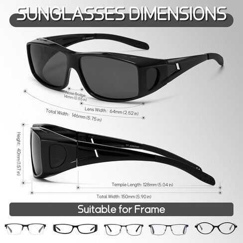 نظارات شمسية مستقطبة تناسب الرجال والنساء للقيادة مربعة الشكل حول الظلال للحماية من الأشعة فوق البنفسجية PT2006 in Kuwait