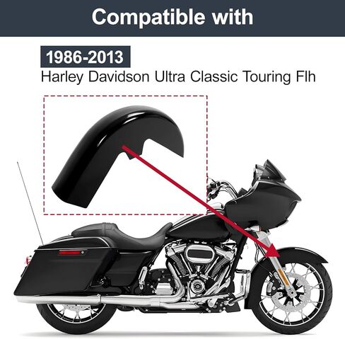 حاجز أمامي ملفوف للدراجة النارية مقاس 23 بوصة متوافق مع Harley Davidson Touring Road King Road Electra Street Glide Custom Baggers Softail Fl Style أسود in Kuwait