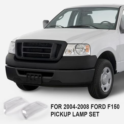 غطاء عدسة المصباح الأمامي باللون البرتقالي الكبير قطعتين متوافق مع Ford F150 2004-2008، مناسب لينكولن مارك LT 2006-2008، غطاء عدسة المصابيح الأمامية اليسرى واليمنى عدسة شفافة in Saudi Arabia