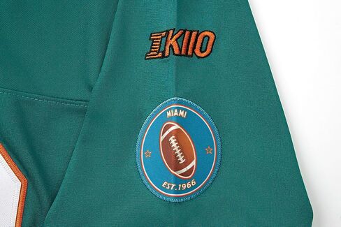 Custom Mens/Youth Football Stitched T-Shirt for Sports Fan Green/White in Kuwait