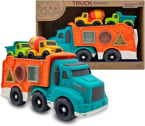 ألعاب شاحنة 4 في 1 للأطفال الصغار لعمر 1 2 3 4 سنوات، مجموعة ألعاب الشاحنة تتضمن شاحنة قلابة، شاحنة قمامة، خلاط إسمنت، خالية من البيسفينول والفثالات والبولي فينيل كلوريد وهدايا عيد الميلاد للأطفال الصغار، ألعاب خارجية للأطفال in Kuwait