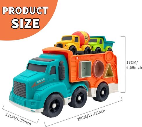 ألعاب شاحنة 4 في 1 للأطفال الصغار لعمر 1 2 3 4 سنوات، مجموعة ألعاب الشاحنة تتضمن شاحنة قلابة، شاحنة قمامة، خلاط إسمنت، خالية من البيسفينول والفثالات والبولي فينيل كلوريد وهدايا عيد الميلاد للأطفال الصغار، ألعاب خارجية للأطفال in Kuwait