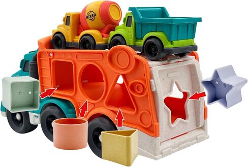 ألعاب شاحنة 4 في 1 للأطفال الصغار لعمر 1 2 3 4 سنوات، مجموعة ألعاب الشاحنة تتضمن شاحنة قلابة، شاحنة قمامة، خلاط إسمنت، خالية من البيسفينول والفثالات والبولي فينيل كلوريد وهدايا عيد الميلاد للأطفال الصغار، ألعاب خارجية للأطفال in Kuwait