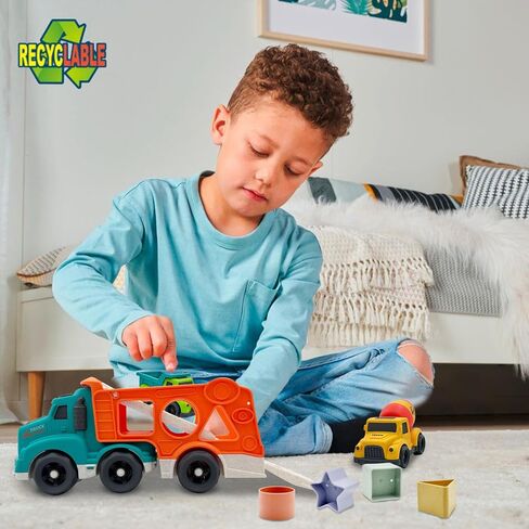 ألعاب شاحنة 4 في 1 للأطفال الصغار لعمر 1 2 3 4 سنوات، مجموعة ألعاب الشاحنة تتضمن شاحنة قلابة، شاحنة قمامة، خلاط إسمنت، خالية من البيسفينول والفثالات والبولي فينيل كلوريد وهدايا عيد الميلاد للأطفال الصغار، ألعاب خارجية للأطفال in Kuwait