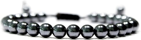 Hematite Bracelet 6mm, Round Beaded Bracelet, Natural Hematite Gemstone Bracelet Hematite Stone Healing Bracelet minimalist gift balancing, Handmade Bracelet, Adjustable Slide-Knot, Unisex, Gift-Ready in Saudi Arabia