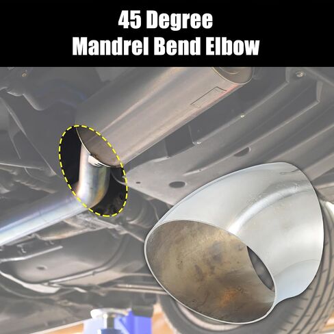 X AUTOHAUX OD 4" 45 Degree Mandrel Bend Exhaust Elbow Pipe SS304 Stainless Steel Bend Tube 16GA /.060" Wall Thickness Exhaust Piping for Car Exhaust Pipe Elbow Modified 1pcs in Saudi Arabia