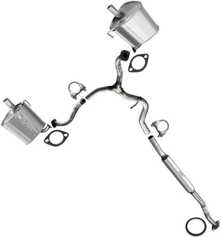 Northeastern Exhaust | Stainless Steel Resonator Y-Pipe & Pair of Muffler Exhaust System Kit Compatible for Subaru Outback 2006-2009 2.5L | Free Gaskets and Clamps Included in Saudi Arabia