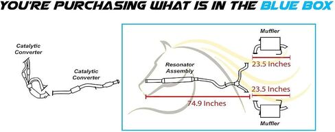 Northeastern Exhaust | Stainless Steel Resonator Y-Pipe & Pair of Muffler Exhaust System Kit Compatible for Subaru Outback 2006-2009 2.5L | Free Gaskets and Clamps Included in Saudi Arabia