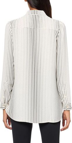 Anne Klein Womens Women's Long Sleeve Dot Print Top in Saudi Arabia