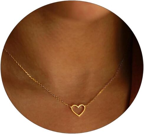 Kyerlyn Dainty Necklaces for Women Hollow Heart Necklace/David Star Lover Pendant Sun Tag Necklace Women Jewelry Girls Gift in Saudi Arabia