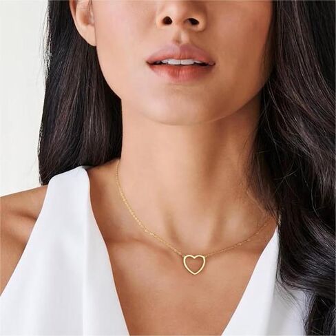 Kyerlyn Dainty Necklaces for Women Hollow Heart Necklace/David Star Lover Pendant Sun Tag Necklace Women Jewelry Girls Gift in Saudi Arabia