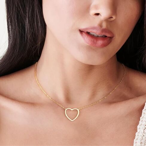 Kyerlyn Dainty Necklaces for Women Hollow Heart Necklace/David Star Lover Pendant Sun Tag Necklace Women Jewelry Girls Gift in Saudi Arabia