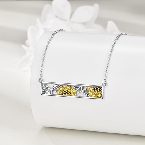 POPLYKE Flower Pendant Necklace for Women Sterling Silver Leaf Floral Jewelry Gifts for Women Mom Wife in Saudi Arabia
