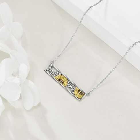 POPLYKE Flower Pendant Necklace for Women Sterling Silver Leaf Floral Jewelry Gifts for Women Mom Wife in Saudi Arabia