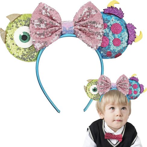 Leziazany 2 قطعة من عصابة رأس عيد الميلاد الوحش آذان الفأر الترتر وأقواس الفأر من أجل إكسسوارات الهالوين التنكرية (wuzhiyan) in Kuwait