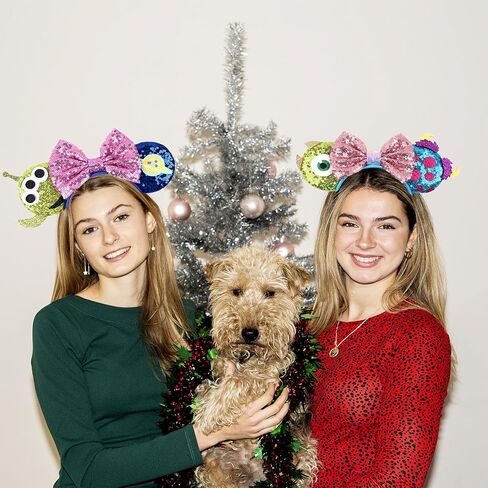 Leziazany 2 قطعة من عصابة رأس عيد الميلاد الوحش آذان الفأر الترتر وأقواس الفأر من أجل إكسسوارات الهالوين التنكرية (wuzhiyan) in Kuwait