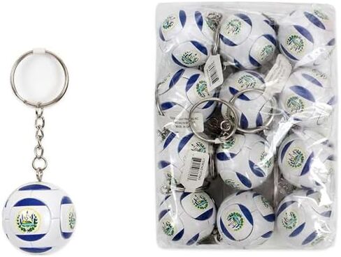 Pack of 12 pcs Mini Football Country Flag Keychains Keyrings -4 Inches in Saudi Arabia