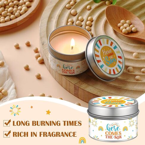 Nuanchu 12 Pcs Here Comes The Sun Baby Shower Candles Gifts Bulk for Guests Thank You Gifts Boho Rainbow Sunshine Party Favor Lavender Birthday Candles Souvenirs for Guests Gender Reveal Boy, 1.2 Oz in Saudi Arabia