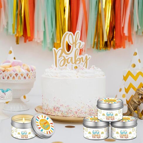 Nuanchu 12 Pcs Here Comes The Sun Baby Shower Candles Gifts Bulk for Guests Thank You Gifts Boho Rainbow Sunshine Party Favor Lavender Birthday Candles Souvenirs for Guests Gender Reveal Boy, 1.2 Oz in Saudi Arabia