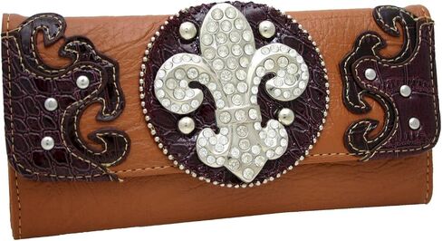 Western Rhinestone Bling Fleur De Lis Wallet in Saudi Arabia
