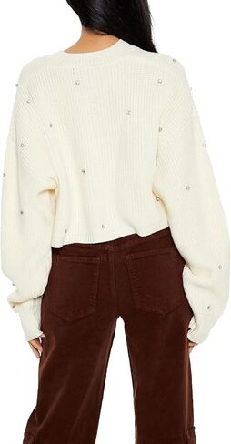 Forever 21 Women's Faux Gem Cardigan Sweater in Saudi Arabia