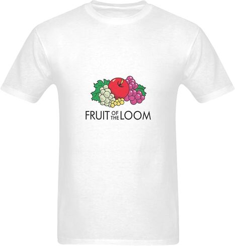 Stylish Fruit & Grapes Print Men's T-Shirt 100% Cotton Summer Casual Short Sleeve Made in USA in Saudi Arabia
