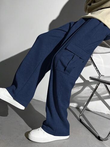 Boy's Wide Leg Sweatpants Athletic Baggy Pants Thermal Long Cargo Pants Joggers Trousers in Kuwait
