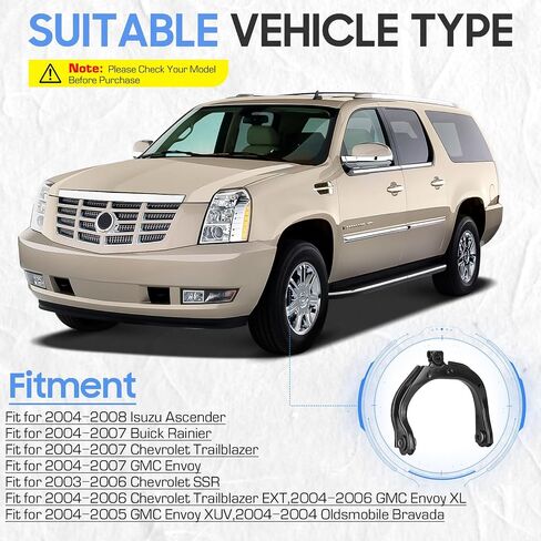 Front Suspension Control Arms for 2004-2007 Buick Rainier, 2004-2007 Chevrolet Trailblazer (EXT), 2004-2008 GMC Envoy XL XUV, 2004-2008 Isuzu Ascender, 2005-2009 Saab 9-7X (12pc Set) in Saudi Arabia