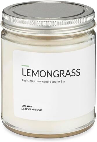 1OAK Soy Wax Scented Candles (Lemongrass) - Soy Candles for Home Scented - Long Burning Premium - Hand-Poured (7oz.) in Saudi Arabia