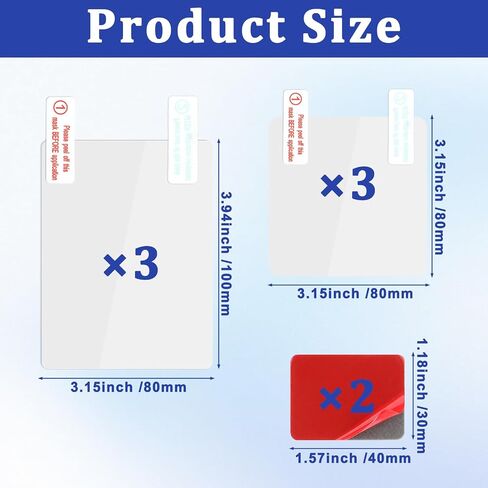 8Pcs Sticker Shield for Windshields, Clear Electrostatic Stickers Double-Sided Adhesive Pad Static Cling Window Film for Dash Cam Mounting in Saudi Arabia