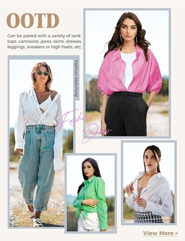 Womens Button Down Shirts, Long Sleeve Loose Fit in Saudi Arabia