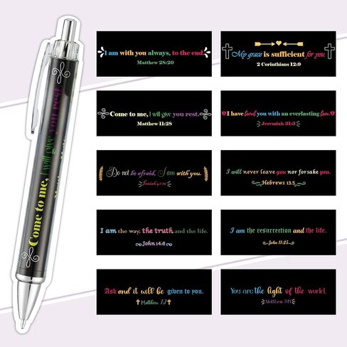 Mr. Pen- Christian Pen Set, 10 Pack, Floral Serenity, Black Ink, Bible Verse Pens, Christian Pens for Women, Bible Pens No Bleed Through, Ballpoint Pens Ballpoint, Christmas Gift in Saudi Arabia