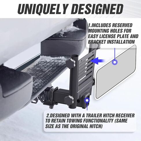 لمجموعة مقطورة Ford Bronco Hitch Tow Trailer متوافقة مع 2021 2022 2023 2024 Ford Bronco 2 باب و4 أبواب مع غطاء، وخطاف سحب ممتص الصدمات الخلفي 2 بوصة (باستثناء Bronco Sport) in Kuwait