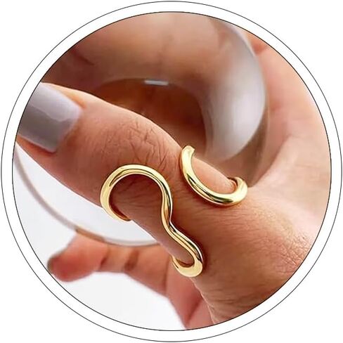 Chunky Gold Rings for Women Adjustable Flower Rings Non Tarnish 14K Gold Statement Rings Flower Jewelry for Women in Kuwait