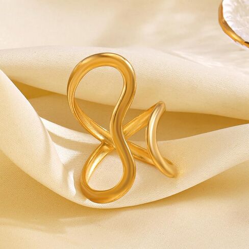 Chunky Gold Rings for Women Adjustable Flower Rings Non Tarnish 14K Gold Statement Rings Flower Jewelry for Women in Kuwait