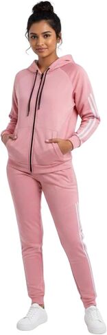 ANWA - Women's 2 Pieces Jogging Athletic Tracksuit Full-Zip Workout Glow Flex Luxe with Active Jacket and Pant in Saudi Arabia