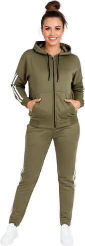 ANWA - Women's 2 Pieces Jogging Athletic Tracksuit Full-Zip Workout Glow Flex Luxe with Active Jacket and Pant in Saudi Arabia